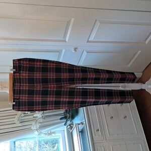 J. Crew Plaid Straight Leg Pants - Red, Black, Yellow